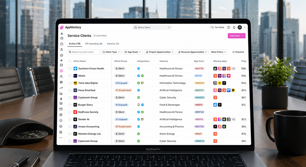 Client Listing Screen Mockup