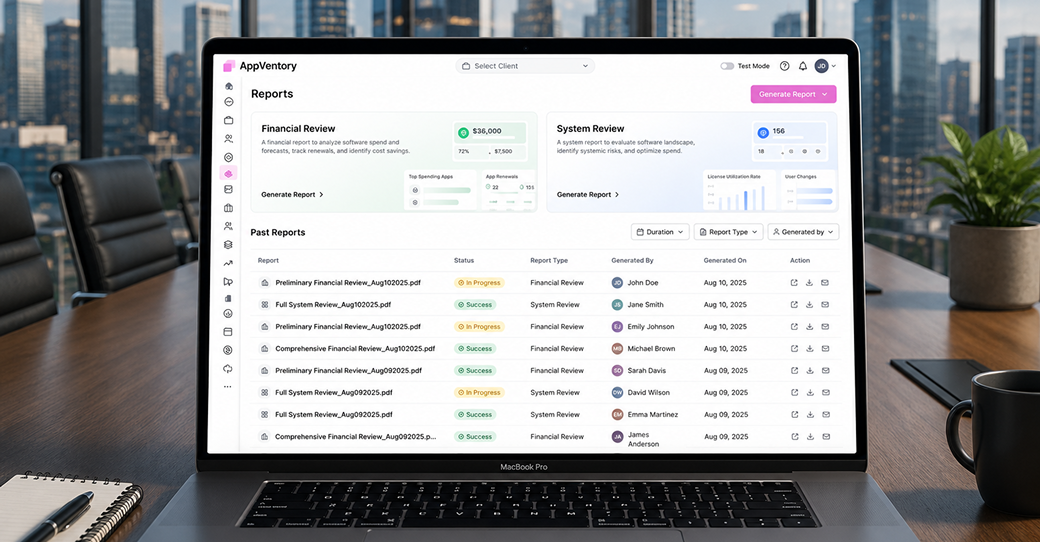 Reports Screen Mockup
