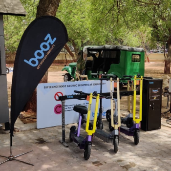 Booz electric scooter product demonstration