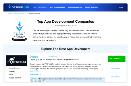 DesignRush — Agency Directory for Finding and Comparing Service Providers